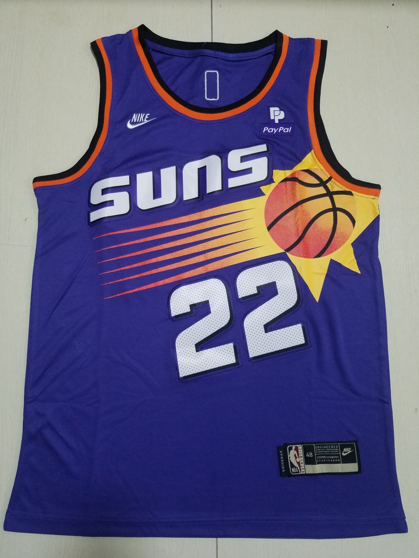 Men Phoenix Suns 22 Ayton Purple Throwback Nike 2022 NBA Jersey